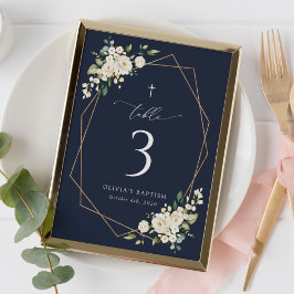 Numeração De Mesa Flores Brancas Creme, Boho, Números de Mesa para B