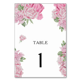 Numeração De Mesa Flores cor-de-água rosa - número da mesa de casame