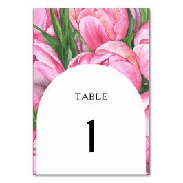 Numeração De Mesa Flores cor-de-rosa em aquarela - número da mesa de