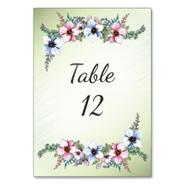 Numeração De Mesa Flores de Aquarela Brilham Número da Mesa