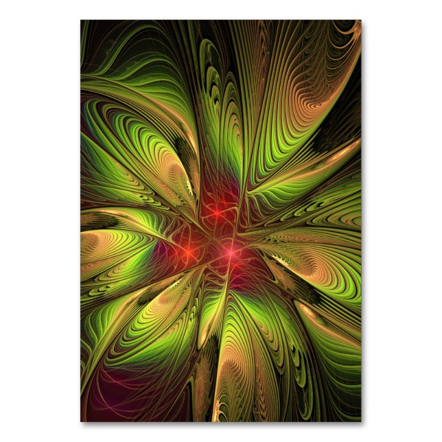 Numeração De Mesa Flores de fantasia fractal macias e ternas (Frente)