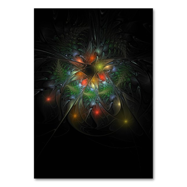Numeração De Mesa Flores de fantasia fractal suaves e tenra (Frente)