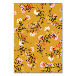 Numeração De Mesa Flores de fundo amarelas
