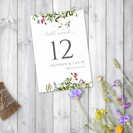 Numeração De Mesa Flores e Vegetação Selvagens e Caprichosas