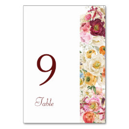 Numeração De Mesa Flores ELEGANTES Número da Mesa