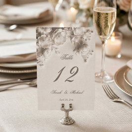Numeração De Mesa Flores esculpidas em marfim para casamento