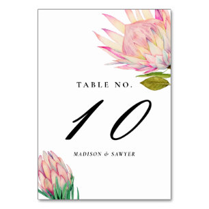 Numeração De Mesa Flores exóticas cor-de-rosa que Wedding