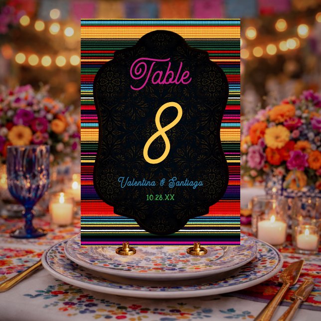 Numeração De Mesa Flores mexicanas elegantes para casamento (Criador carregado)
