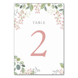 Numeração De Mesa flores rosa pequenas Quadro Número 2