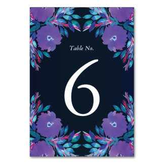 Numeração De Mesa Flores Roxas Número da Tabela Pintada