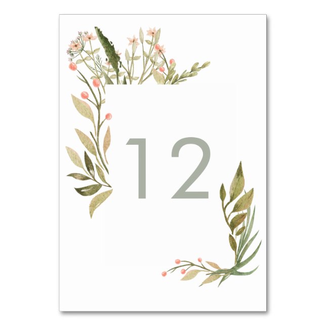 Numeração De Mesa Floresta Mágica | Placa de Mesa (Frente)