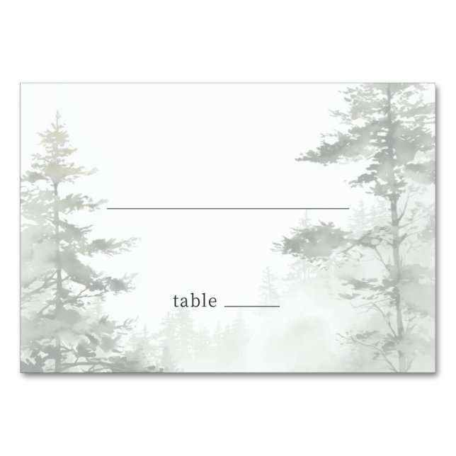 Numeração De Mesa Floresta Nebulosa Serena Cinza (Frente)