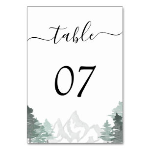 Numeração De Mesa Floresta Russa de Montanhas de Destino de Casament