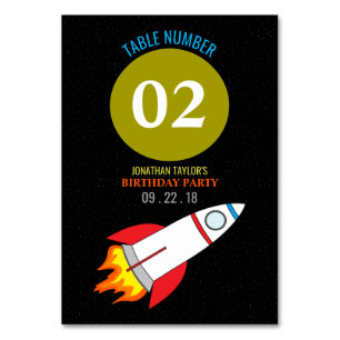Numeração De Mesa Foguete Espacial para a Mesa de Aniversário do Mo