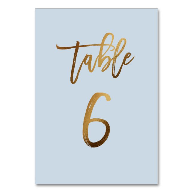 Numeração De Mesa Folha de ouro poeirenta azul mesa de casamento núm (Frente)