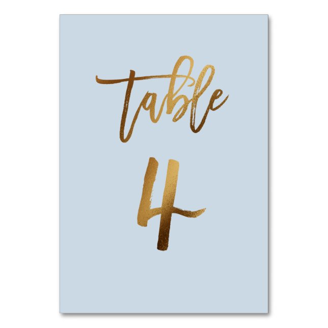 Numeração De Mesa Folha de ouro poeirenta azul mesa de casamento núm (Frente)