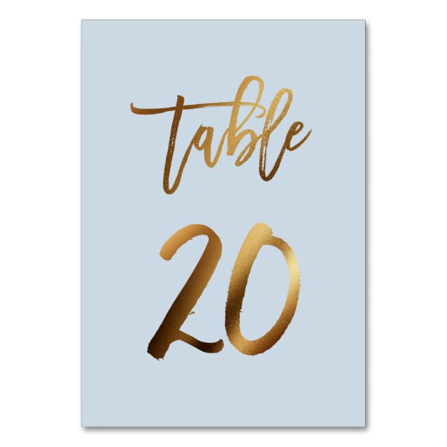Numeração De Mesa Folha de ouro poeirenta azul mesa de casamento núm (Frente)