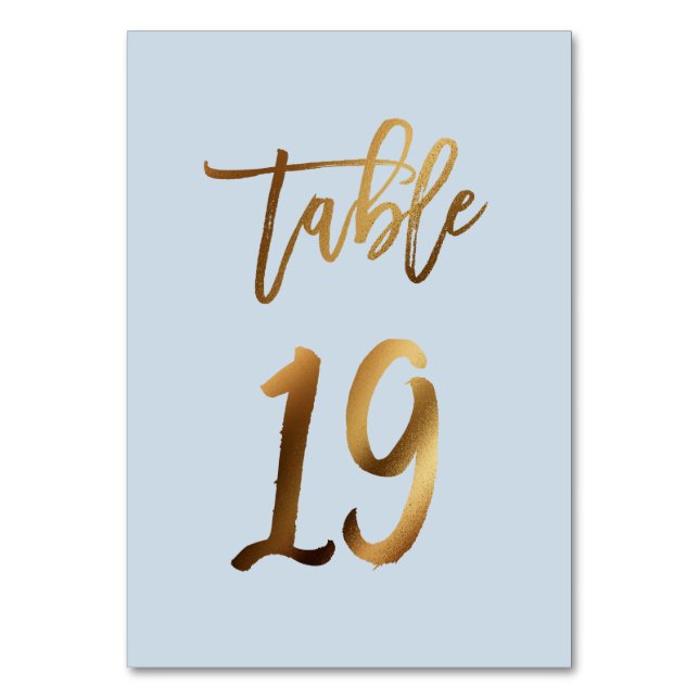 Numeração De Mesa Folha de ouro poeirenta azul mesa de casamento núm (Frente)