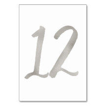 Folha de prata número de mesa de casamento chique 