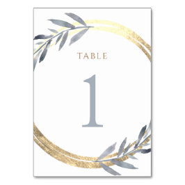 Numeração De Mesa folha fina e pasta azul empoeirada Número 1