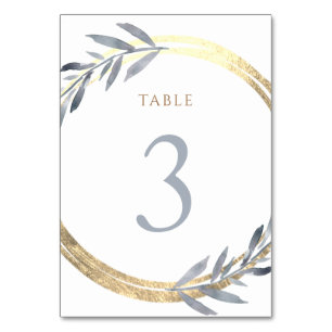 Numeração De Mesa folha fina e pasta azul empoeirada Número 3