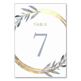 Numeração De Mesa folha fina e pasta azul empoeirada Número 7