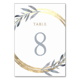 Numeração De Mesa folha fina e pasta azul empoeirada Número 8