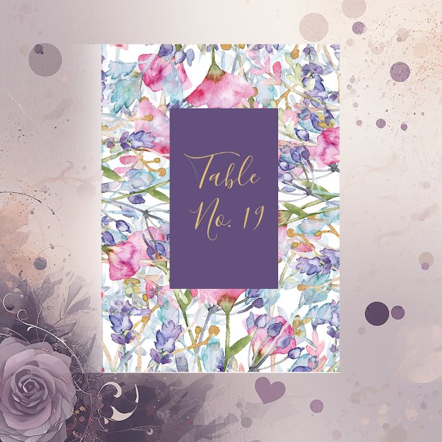 Numeração De Mesa Folhagem de lavanda de flor silvestre (Criador carregado)