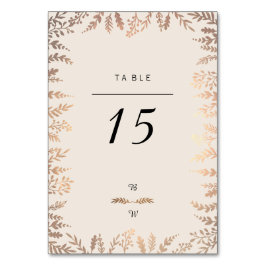 Numeração De Mesa Folhagem Dourada Faux Elegante