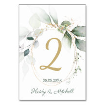 Folhagem verde e dourada, Número da Mesa de Casame