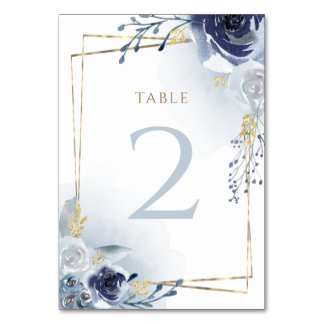 Numeração De Mesa folhas azuis, folhas de ouro falsas Batismo