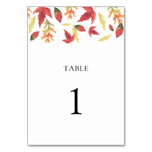Numeração De Mesa Folhas caindo - número da mesa de casamento