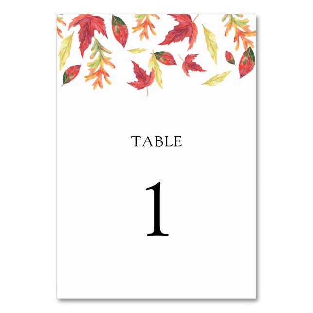 Numeração De Mesa Folhas caindo - número da mesa de casamento (Frente)