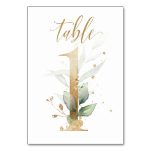 Numeração De Mesa Folhas de Ouro Verde Mesa1,