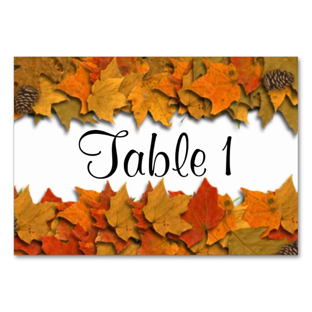 Numeração De Mesa Folhas de outono (Frente)