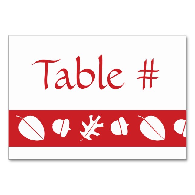 Numeração De Mesa Folhas de queda na placa de Mesa de Cherry (Frente)