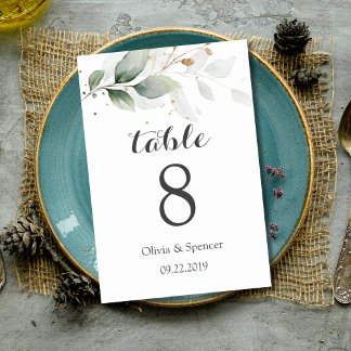 Numeração De Mesa Folhas Douradas de Verdura Número de Mesa de Casam