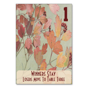 Numeração De Mesa Folhas e bagas Bunco #1