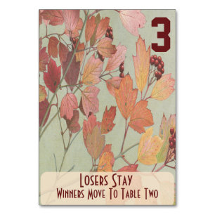 Numeração De Mesa Folhas e bagas Bunco #3