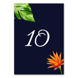 Numeração De Mesa Folhas e Flores Tropicais