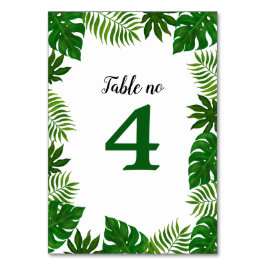 Numeração De Mesa Folhas tropicais | Casamento