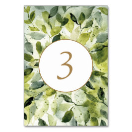 Numeração De Mesa Folhas Verdes Botânico