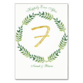 Numeração De Mesa Folhas Verdes Românticas - mesa de casamento - 1 a