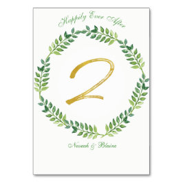 Numeração De Mesa Folhas Verdes Românticas - mesa de casamento - 2 a