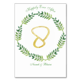 Numeração De Mesa Folhas Verdes Românticas - mesa de Casamento 8 ane