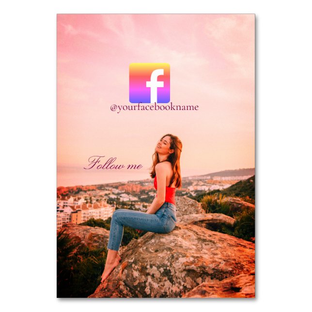 Numeração De Mesa follow us facebook username social media photo  (Frente)