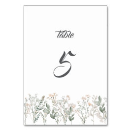 Numeração De Mesa Forest Wildflowers Table Number Card
