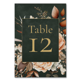 Numeração De Mesa Forest Witch Green Floral Table Number Card
