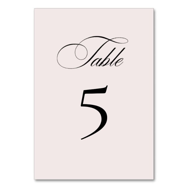 Numeração De Mesa Formal Elegant Table Number Card (Frente)