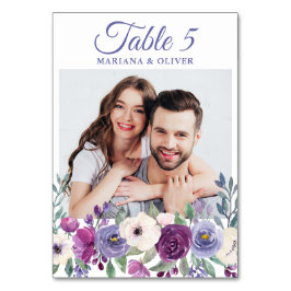 Numeração De Mesa Foto Casamento Floral Roxo Fúcsia Burgundy